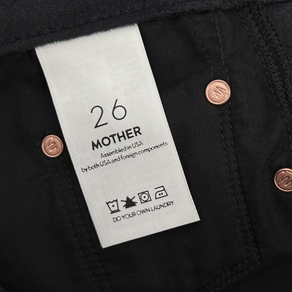 MOTHER The Insider Crop Pants Women’s Size 26 Captured Faux Leather Flare Black - Picture 4 of 9